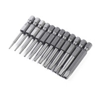 12pcs Security Bit Set Tamper Proof Screwdriver Drill Bit Screw Driver Bits Torx Flat Head 1/4" Hex Driver Bits Hand Tools