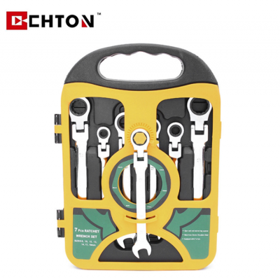 7 Pcs Handle Combination Cordless 8-19 MM Ratchet Wrench Set